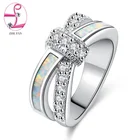 Zhefan Jewelry White Opal Rhodium Plating Party Jewelry Girl Ring Fashion Ring Mothers Day Jewelry For Mom