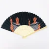 Handheld Bamboo Silk Folding Fan Chinese traditional bamboo hand fan with cloth face