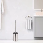 Bathroom cleaning brush stainless steel frame with toilet brush