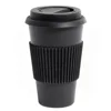 Eco Friendly & Dishwasher Safe Leak Proof Lid 400ml Matt black Bamboo fiber Reusable Coffee Cup