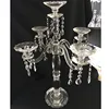 Morden wedding use tall candelabra with handing crystals wholesale