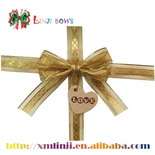 pre-made organza ribbon bow for gift box packing