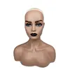 Mannequin Head with Shoulders New Female Realistic Mannequin Head Jewelry And Hat Display Glasses Mold Stand Wig Mannequin Head