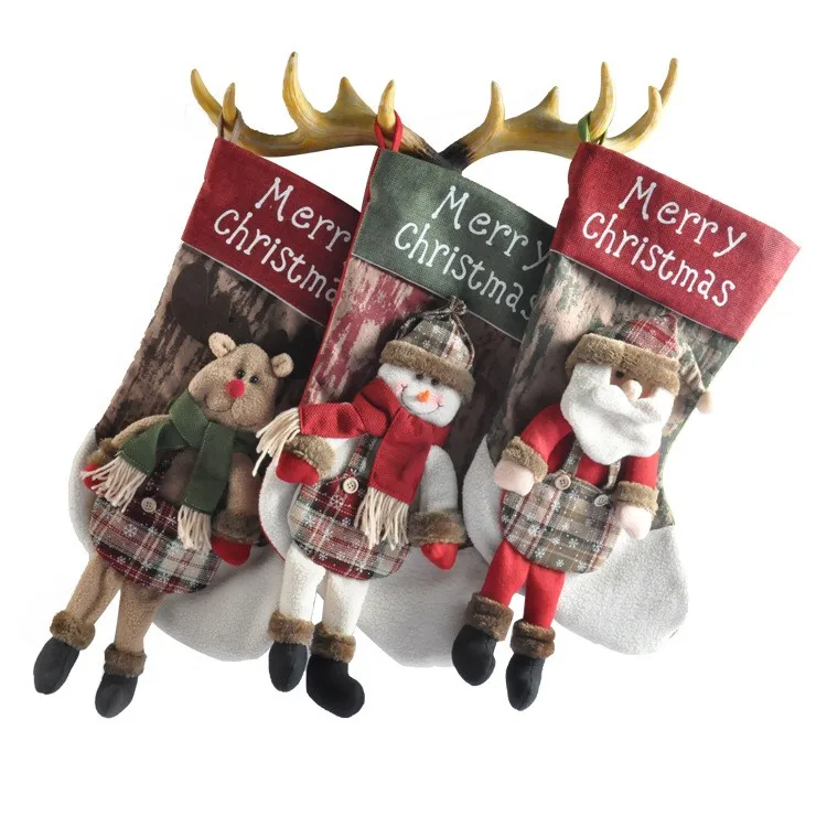 large christmas stockings gift bags custom santa claus snowman