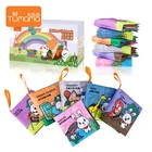 Educational washable book gift box 6 books or 12books a set rainbow cloth book for baby
