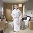 women romantic night dress white 100 cotton terry hotel bathrobe