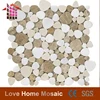 Milky White Marble + Crema Marfil + Light Emperador Marble Mixed Color Heart Shape Marble Mosaic Tiles