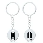 Personality BTS Silver Plated Key Chain Custom Stainless Steel Engraved Keychain For Fans