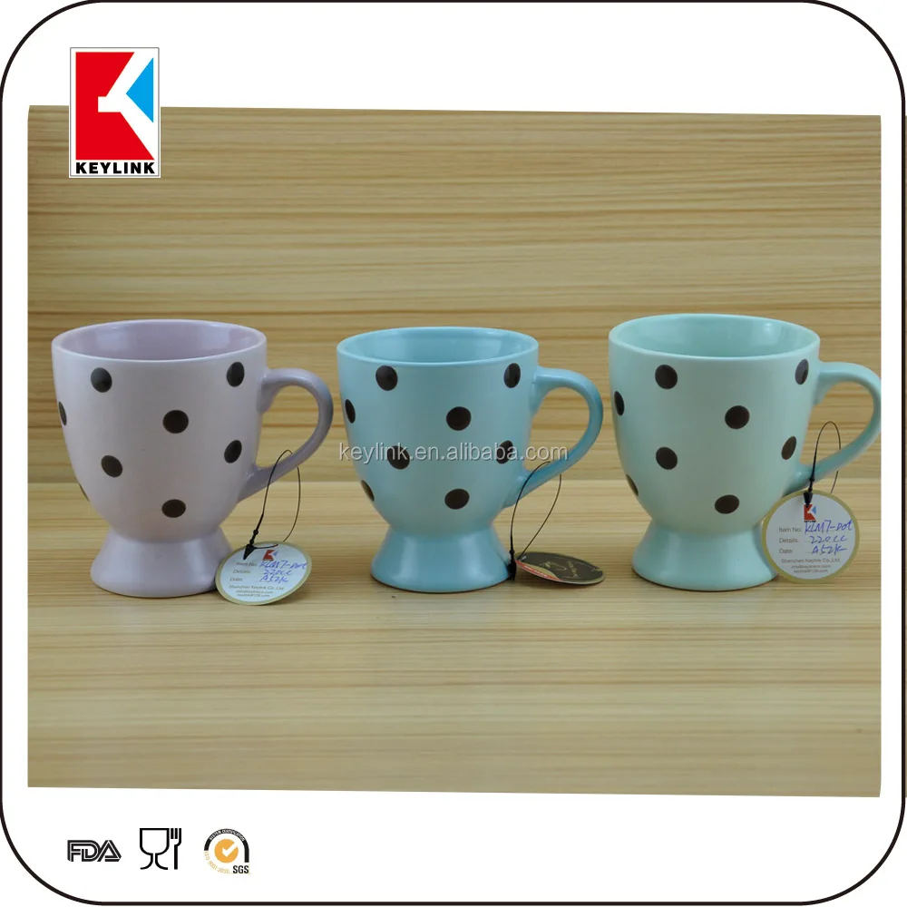 hot selling drinking cup milk polka dot stoneware tea mug coffee