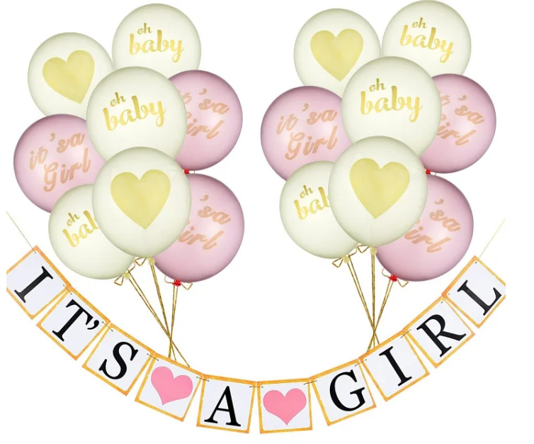 its   girl gender reveal banner balloon decoration (#2-0545)