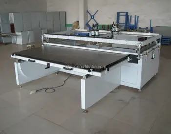 Large sublimation pneumatic flat bed silk screen printing machine with sliding table for glass ,pvc sheet