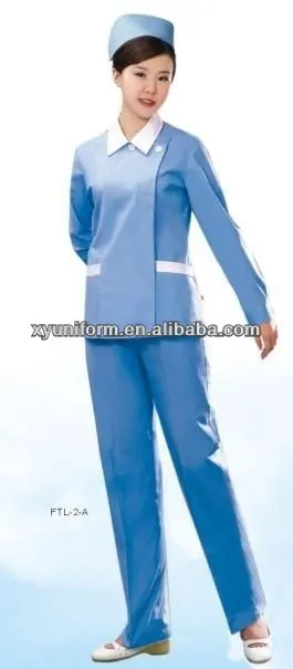 Nuevo estilo de manga larga traje de enfermera Uniformes/hombre azul enfermera uniformes