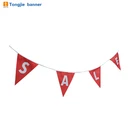 Custom happy birthday party paper banner or fabric bunting flag for decoration sale