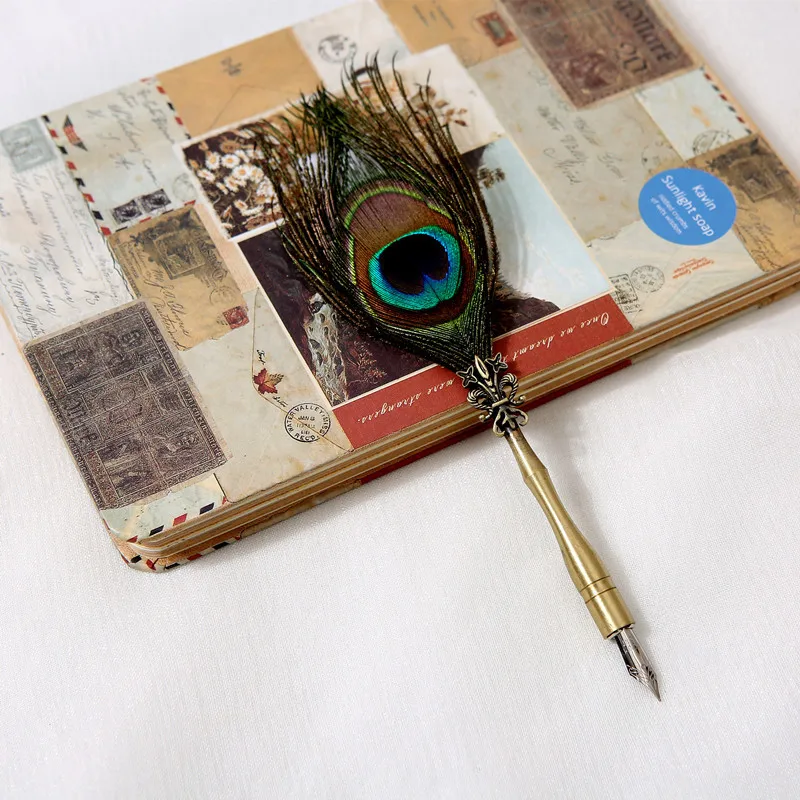 iep-001 novelty gft pen gift pen dip peacock feather pen