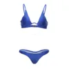 Drop Ship Classic Simply Blue Solid Color Young Girl Sexy Bikini Swimwear Beachwear