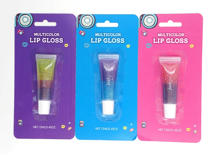 Best selling products rainbow layered lip gloss for children cosmetics