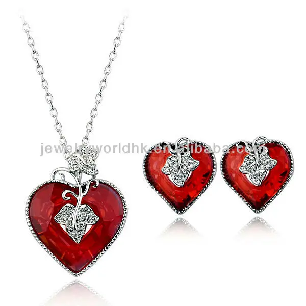 heart shape big jewelry set