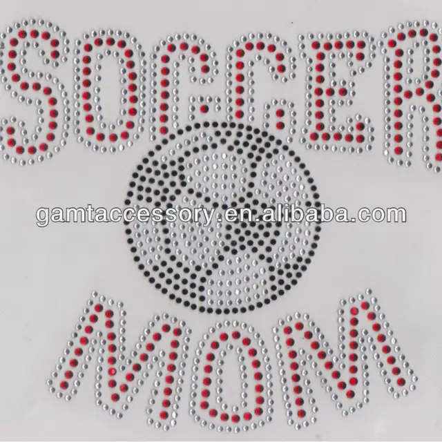 Soccer Mom rhinestones iron on transfer designs for T-shirt
