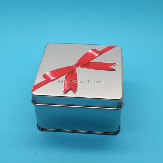 small square tin box can for diy christmas wedding gift box