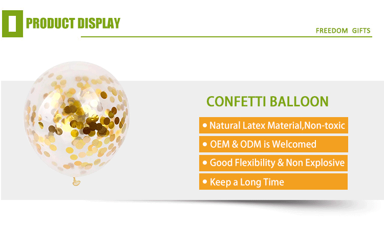 biodegradable gold round confetti balloon for wedding birthday
