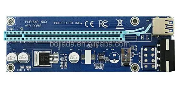 ver 009 s 4pin pcie riser 卡, pci-e 1 至 16 倍速 riser 卡,含 60