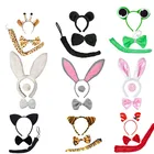 Halloween cosplay accessory adult kid animal ear headband and tail set Costume Party Favors