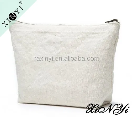 Wholesale Promotional Small Cotton Canvas Cosmetic Pouch Custom Printed Cosmetic Bag With Zipper ...