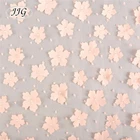 Hot sale knitted pink beautiful flower embroidery lace mesh fabric for dress