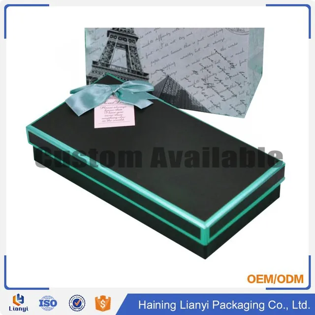 Custom logo printed packaging carton cardboard matte black box