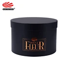 Wholesale Custom Design Large Luxury Rose Black Cylinder Packaging Cardboard Hat Round Gift Flower Box With Lid