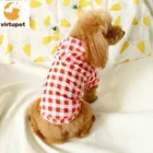Summer Plaid Pet Dog T-Shirts Small Puppy Clothes Hoodies