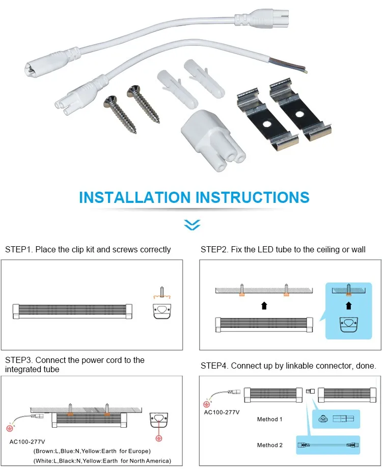 730w T5 Led Batten Light Fixture High Lumen Output T5 Single