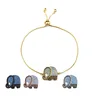 2018 fashion jewelry 18k gold plated copper multicolor rhinestone elephant bracelet business anniversary gifts for women
