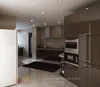 open kitchen interior furniture design and 3D rendering
