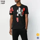 Classic men round neck black t-shirt graphic print custom