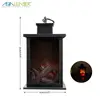 BT-6359 Tabletop Fireplace Lantern Indoor/Outdoor Fireplace 3 AA Battery Operated Lamp Decorative Realistic Fireplace Lantern