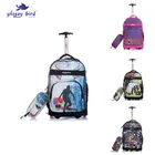 Glossy Bird Fashion Kids Wheeled Backpacks Trolley School Bag With Wheels