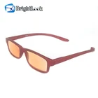 Fashion cool shape high end yellow lens plastic eyeglasses eye shield computer reading glasses for man