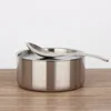 Korean style 11cm Thicken with lid & spoon 304 stainless steel soup bowl rice bowl