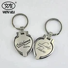 High quality zinc alloy heart shape photo frame keychain custom logo