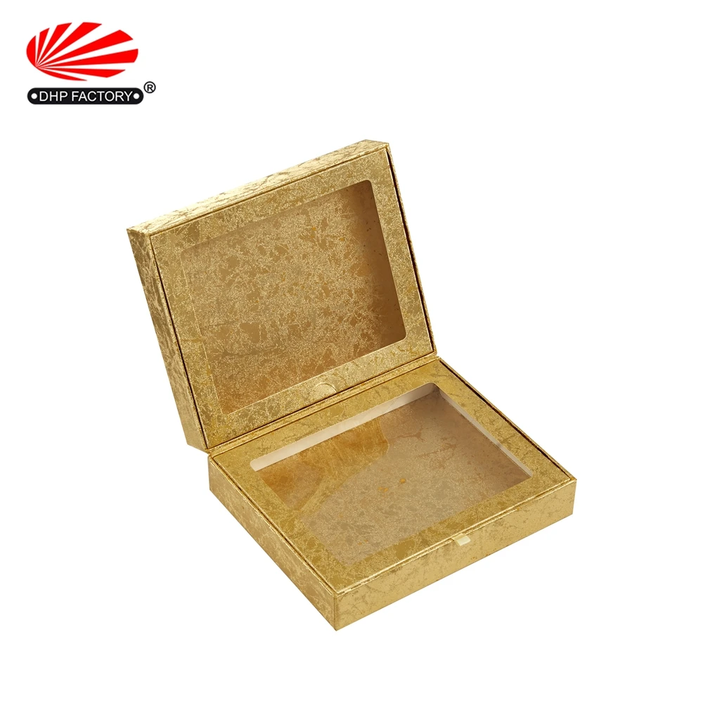 cardbaord paper hinged gift box eyelash custom packaging with