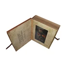 Handmade Chinese Factory Wood Video Box Handmade PU Leather Video Gift Box With LCD Screen