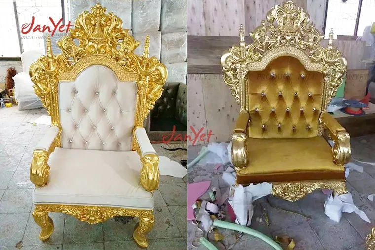 Hot Luxury gold king lion chair for hotel