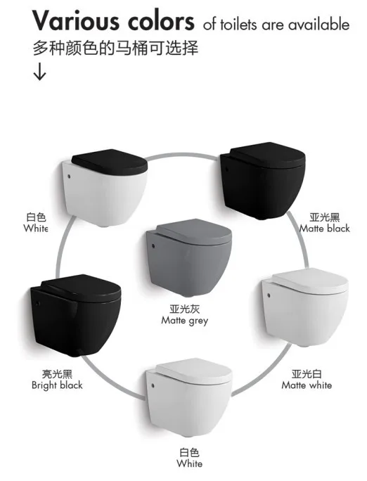 Luxury Ceramic Quick Impact Silent Cover Bathroom One Piece Wall-hung Washdown Toilet manufacture
