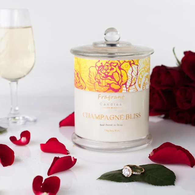 valentines day gift crystal glass jar candle holder branded