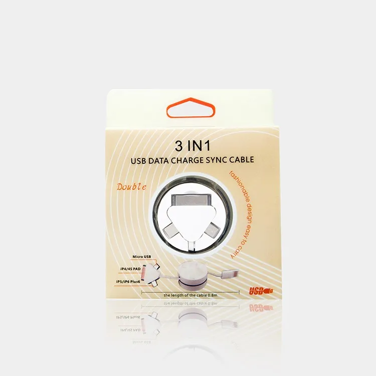 High quality promotional gift retractable charging cable 3 in 1 usb multi charger round box usb charger - ANKUX.COM