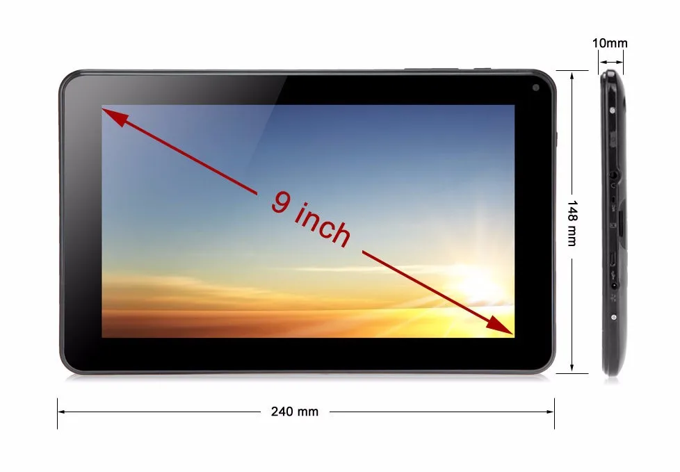 9 inch Tablet PC 1GB RAM 8GB ROM Android 5.1 Tablet Computer Quad Core Two Camera Eternal 3G WIFI 2015 New Hottest