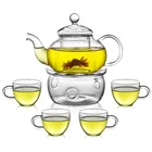 China OEM Clear Pyrex Travel Teahouse Hotel Morden Tea Pot,Glass Tea Set