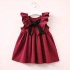 3-5 year old backless baby girl party dress with bow