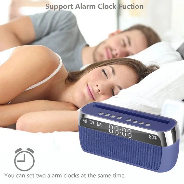 Wireless Alarm Clock Radio Work with Bluetooth Dual Hifi Speakers - ANKUX.COM